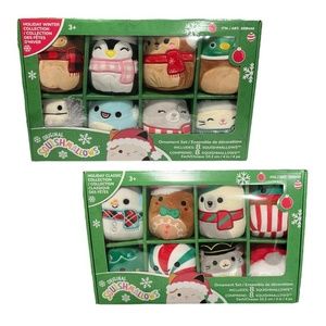 Squishmallows 4” 2022 Holiday Classic + Winter Ornaments 8-Pack x 2 Sets Xmas
